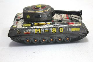 Vintage 1950 /60 ' s Army Tank M - 80 Tin Toy,  Modern Toys,  Made in Japan 4