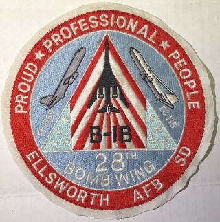 Vintage Air Force Patch 28th Bomb Wing B - 1b Bomber Ellsworth Afb South Dakota 6”