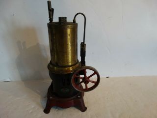 Antique Dc Germany Toy Steam Engine W/burner 8 " Brass & Tin As Found