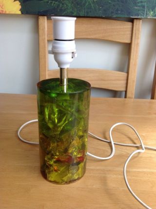 Vintage Shatterline Green Glass Lamp Base