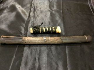 Antique Japanese Samurai Sword Armor Katana Saya Tsuba Handle Tsuka