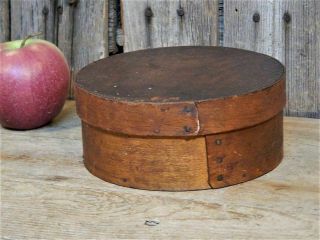 Aafa Early Antique Small Round Bentwood Pantry Box Lidded