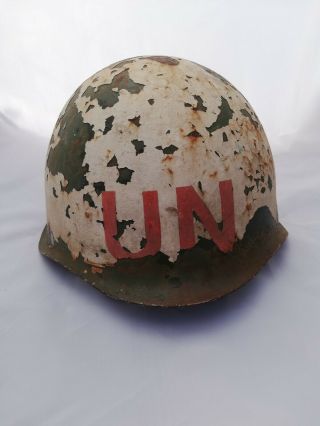 Soviet Ssh40 Helmet With United Nations Markings