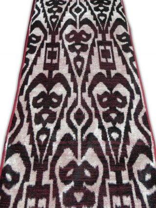 Uzbek Pure Silk Ikat Handcrafted Abr Velvet Fabric Bakhmal By Meter R022