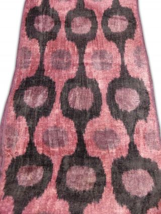 Uzbek Pure Silk Ikat Handcrafted Abr Velvet Fabric Bakhmal By Meter R017