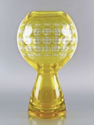 Retro German Glass 3 - HARZKRISTALL Marita Voight 70s Space Age TV Tower Vase 2