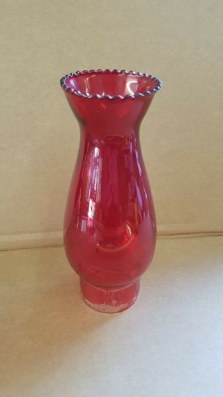 Ruby Red Stained Glass Oil Lamp Shade In