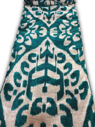 Uzbek Pure Silk Ikat Handcrafted Abr Velvet Fabric Bakhmal By Meter R001