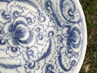 Antique Chinese Porcelain Blue & White Plate 18 - 19th c. 3