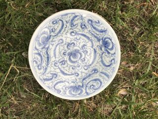 Antique Chinese Porcelain Blue & White Plate 18 - 19th c. 5