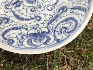 Antique Chinese Porcelain Blue & White Plate 18 - 19th c. 7
