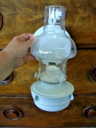 Vintage Wall Hanging Parafin Lamp 27cms Tall Gwo Vintage