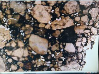Victorian Microscope Slide rare meteorite L3.  7 geology asteroid mineral old 1852 6