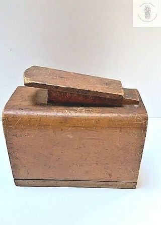 Primitive Antique Americana Wood Shoe Shine Box Handmade Rustic Cobbler