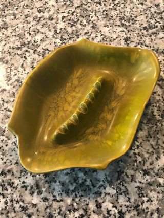 California Pottery Avocado Green Ashtray MCM Vintage Mid Century Modern 1960s 4