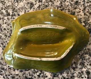 California Pottery Avocado Green Ashtray MCM Vintage Mid Century Modern 1960s 5