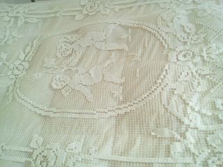 French Antique Cherub Lace Bed Top/ Cover