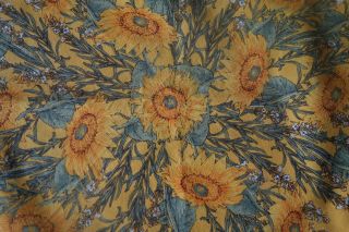 Vintage French Country Tablecloth Vent Du Sud Sunflower Rosemary Provence Yellow