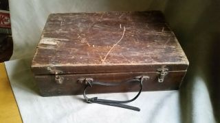 Old Wooden Box Suitcase Wood Transport Chest Box Classic Car Vintage Chest