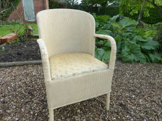 Vintage Lloyd Loom Style Commode Chair Cream