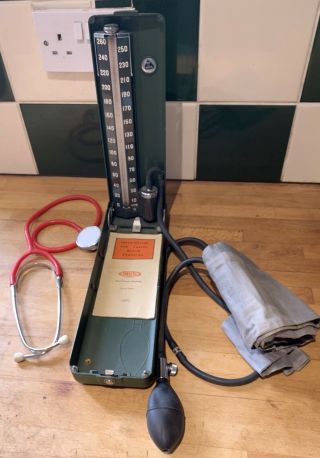 Vintage Medical Blood Pressure Monitor And Stethoscope