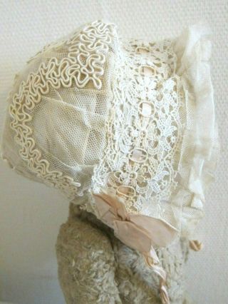 C.  1880 Antique French Lacey Babys Bonnet