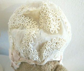 c.  1880 Antique French Lacey Babys Bonnet 3