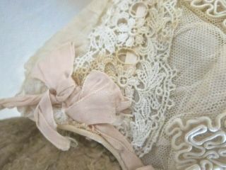 c.  1880 Antique French Lacey Babys Bonnet 4