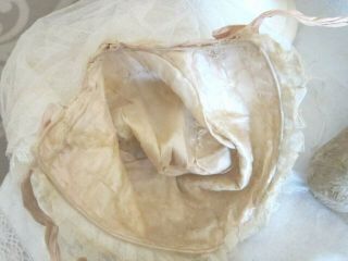 c.  1880 Antique French Lacey Babys Bonnet 8