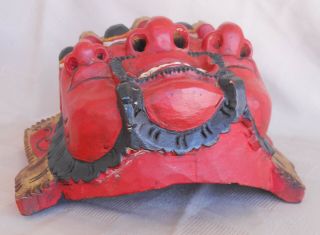 Wooden Carved Triple Faced Evil Devil Demon Mask 5