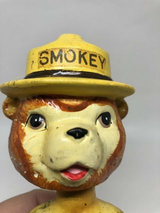 Smokey Bear Vintage 60’s Bobblehead Nodder National Park Souvenir Prevent Fires 7