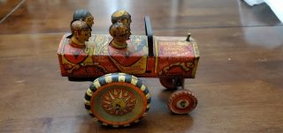 Vintage Antique Marx " Queen Of The Campus " Tin Toy Tractor