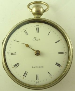 Rare Antique Eliot London Verge Fusee Pocket Watch - Parts / Repair -