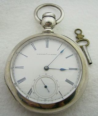 1865 Antique 18s E Howard Series Iii 3 Key Wind 4 Ounce Coin Silver Pocket Watch