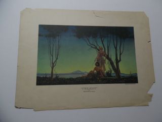 C.  1920s Hernando G.  Villa Twilight Print Los Angeles Lithograph Co.  Vintage