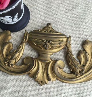 Antique French Bronze Architectural Fragment Pediment