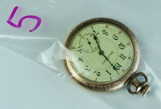 Illinois GRADE 299 Antique Vintage Pocket Watch (21 JEWEL) Open Face Gold Fill 8