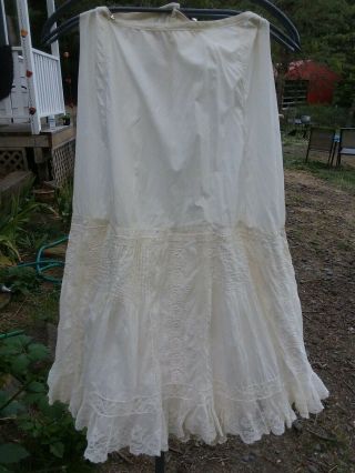 Antique Edwardian/ Victorian Petticoat/ Undergarment,  Lace Skirt