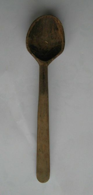 Antique Wooden Spoon Hand Carved 1800s Vintage Kitchen Utensil