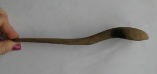 Antique Wooden Spoon Hand Carved 1800s Vintage Kitchen Utensil 3