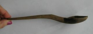 Antique Wooden Spoon Hand Carved 1800s Vintage Kitchen Utensil 4