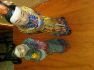 Fine Vintage Chinese Porcelain Minister & Lady Figure