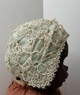 Antique Or Vintage Hand Tatted Baby Bonnet Handmade Baby Cap