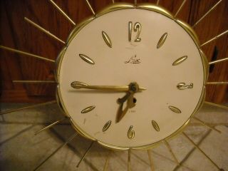 Vintage LUX Starburst 8 Day Wall Clock - Robert Shaw 1963 HAS KEY. 2