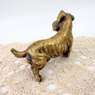 Antique 1920s Austrian Cold Painted Bronze Terrier Dog Figurine Sculpture SIGNED 7