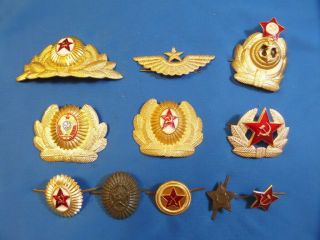 Set 11 Soviet Russian Badge Cockade Ussr Visor Hat Cap Insignia Red Army