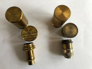 Two Antique Brass Microscope Objectives - Watson & Sons