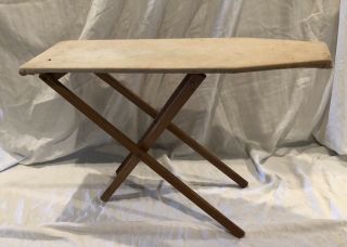 Vintage 1940s Wood Ironing Board Toy Child Girls Primitive Rustic Folding Doll