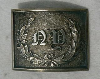 York Militia Indian Wars Era Officers Nickel Plated Belt Buckle