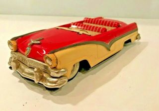 Vintage Irco Tin Friction Toy Car Ford Thunderbird Convertible